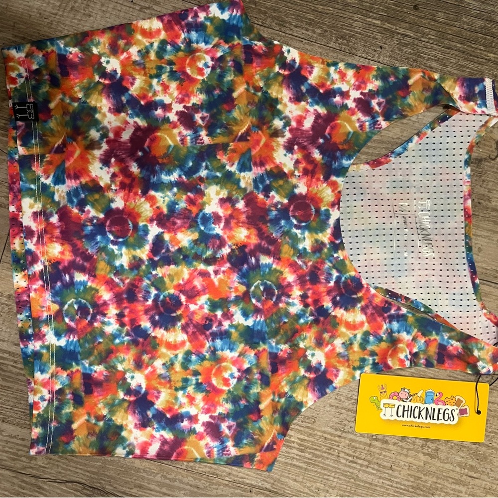 ChicknLegs Colorful Tie-Dye Crop Tank Top